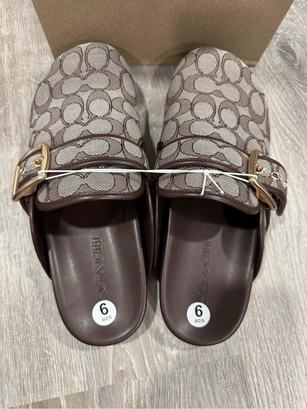 Coach Archival Signature Jacquard Buckle Clog NWT Size 9